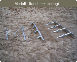 Modell Sand, 2 Module, komplett mit Zubehör (Bauteile auseinander)
